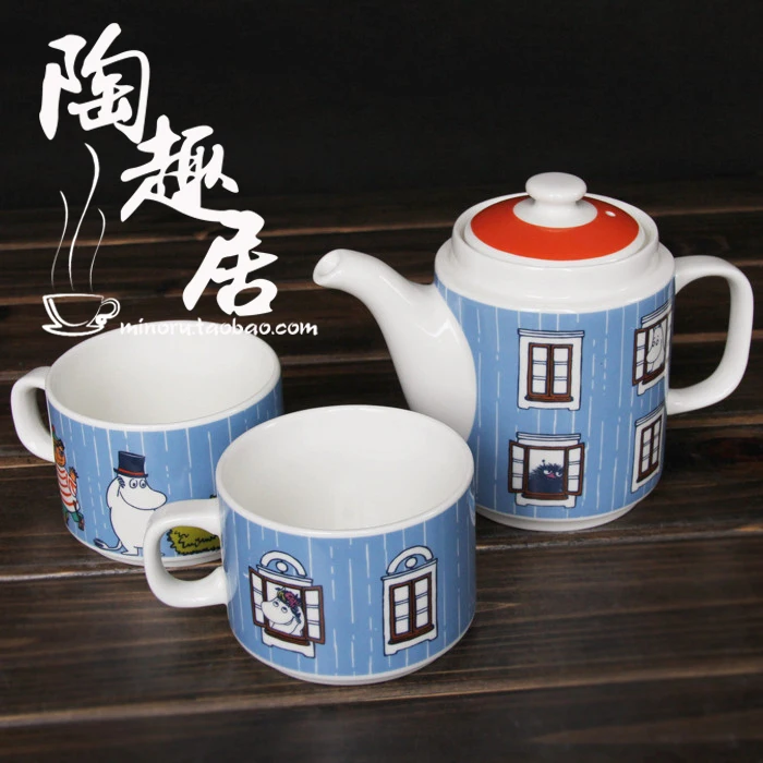 Moomin tea service set teapot stainless steel colander cup coffee cup