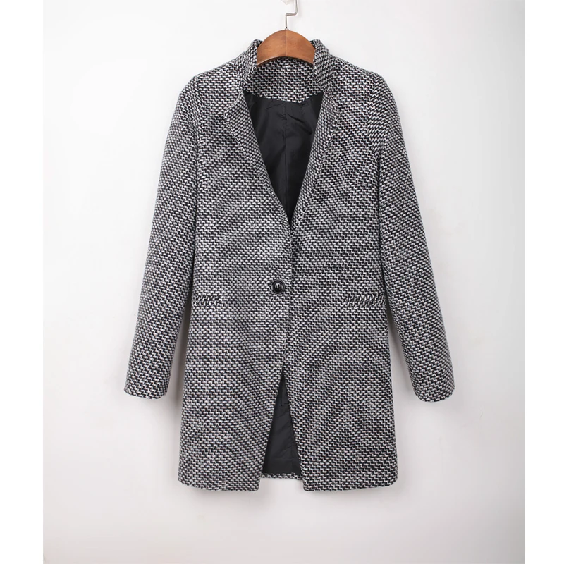 

New wool velvet coat female long-sleeved windbreaker jacket ladies blended coat female jacket autumn winter Warm Ladies Jacket