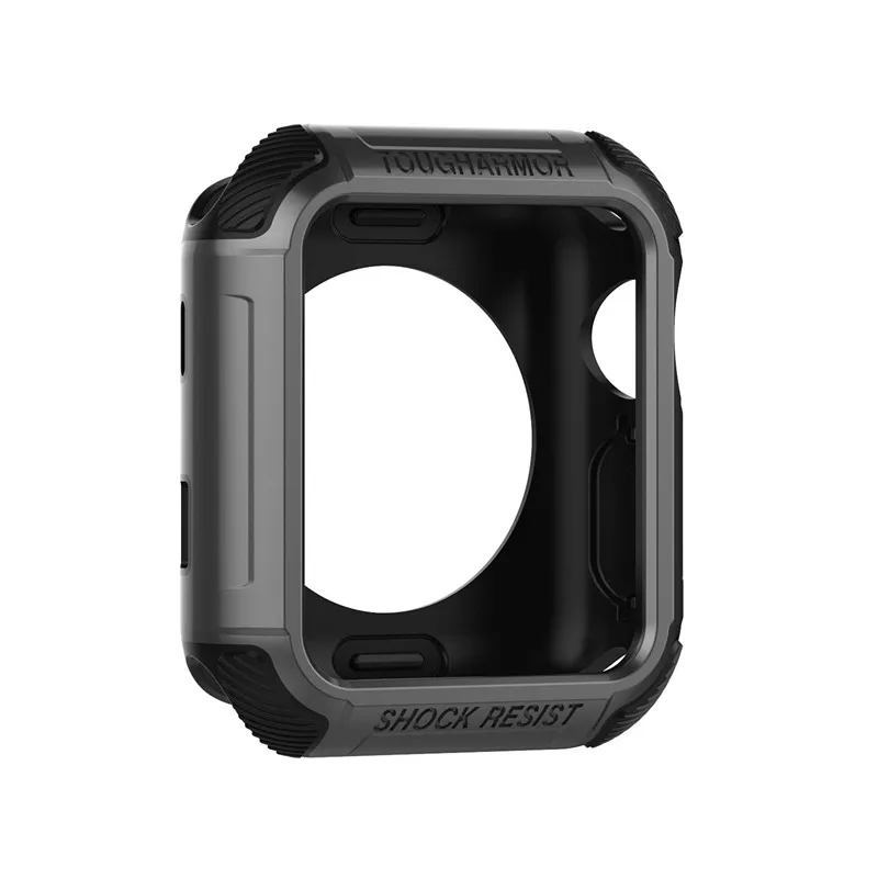 ASHEI аксессуары для часов чехол для Apple Watch Series 3 2 1 42 мм 38 мм Жесткая Броня Защита экрана для iWatch PC два в одном корпусе - Цвет: Black Grey