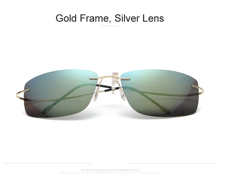 8,9 г только титановые очки без оправы HD для ночного видения, поляризованные солнцезащитные очки с зеркалом памяти, солнцезащитные очки для рыбалки, Oculos Gafas De Sol - Цвет линз: ZP012 Gold