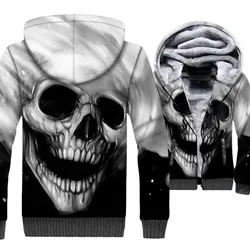 Ghost Rider Череп Пламя 3D печати Толстовка для мужчин прохладный с капюшоном зимняя флисовая куртка на молнии Готический Куртка хип хоп Уличная