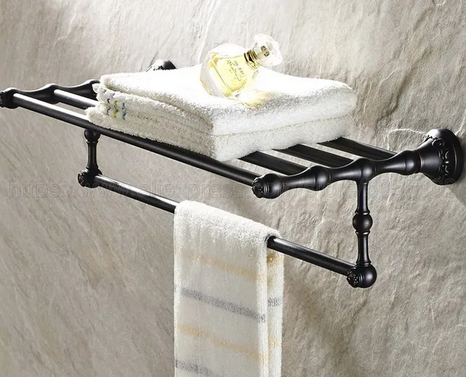 Bathroom Copper Towel Bar Oil Rubbed Bronze Towel Holder Towel Rack Shelf Holder Brief Fixed Bathroom Accessory zba445