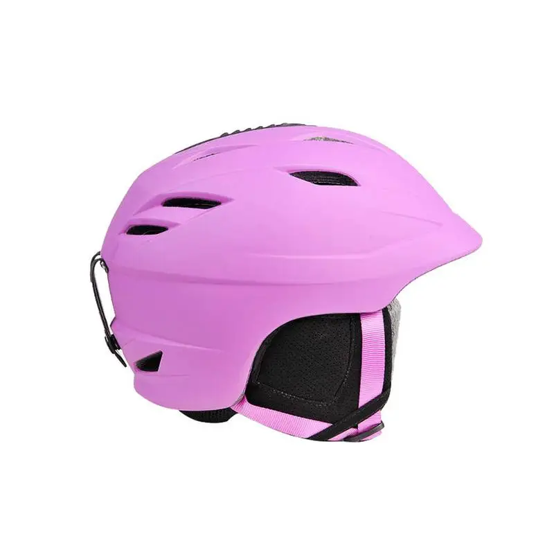 Высокое качество интегрированный лыжный шлем одноплатный двойной борт спортивный шлем для открытой местности снег шлем белая шапка - Цвет: PURPLE M