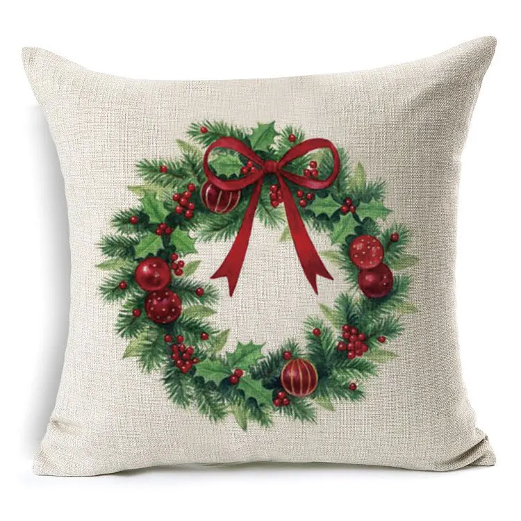 Рождественский чехол для подушки с елкой, хлопковый льняной чехол для подушки, наволочка для подушки, домашний декор, диванная декоративная наволочка для дивана, SD004 - Цвет: 40477-16