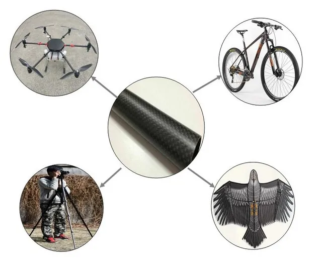 3k 100% full Carbon fiber circular tube 500mm Length Twill