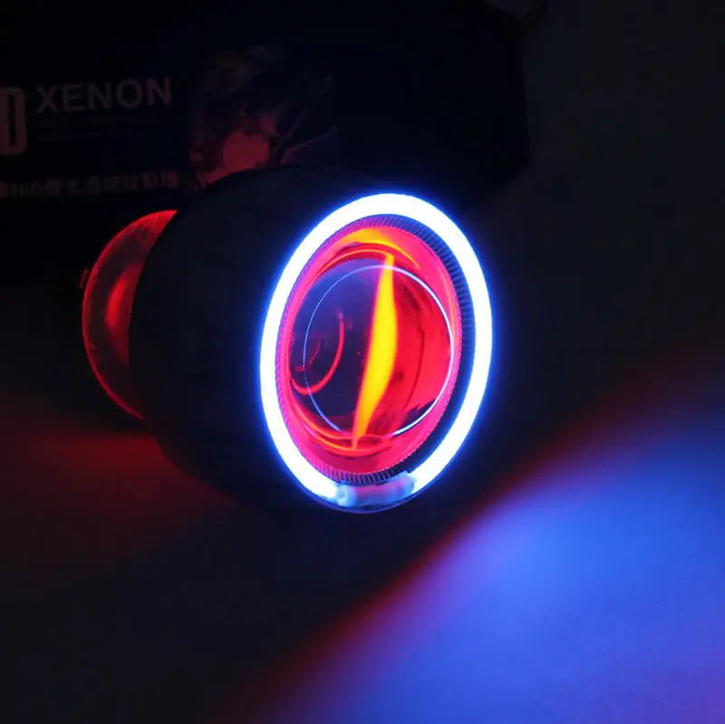 Лучшая продажа! HID Bi Xenon комплект объективов для проектора мотоцикла H7 H1 H4 Bule Angel Eye