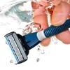 QShave Blue Men Manual Shaving Trimmer Blade Razor (1pc X3 Blade, 1pc X5 Blade) ► Photo 3/6