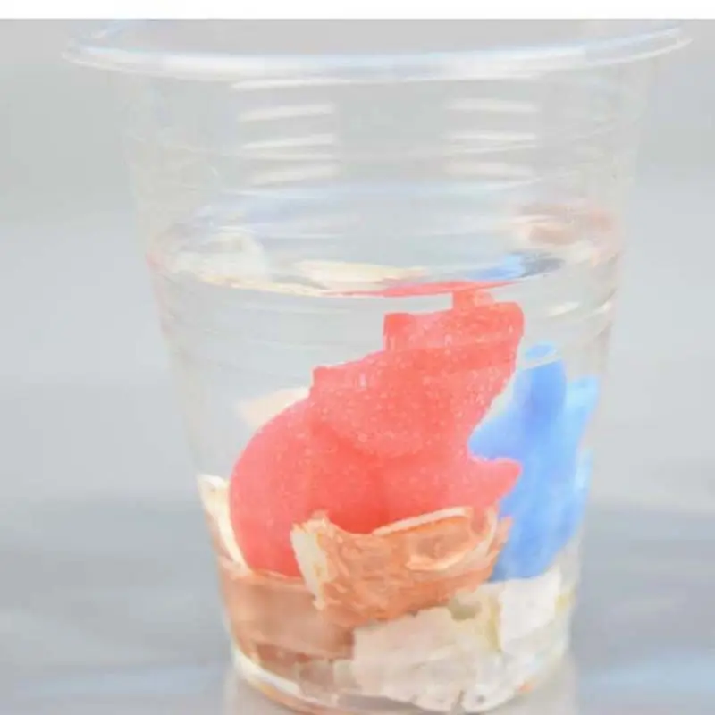 dinosaurio crece con agua