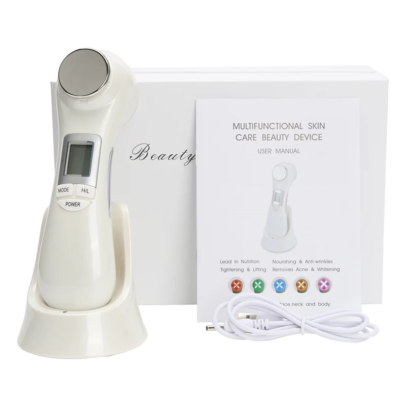 

5 in 1 LED RF Photon Therapy Facial Skin Lifting Rejuvenation Beauty Device Machine EMS Ion Microcurrent Mesotherapy Massager