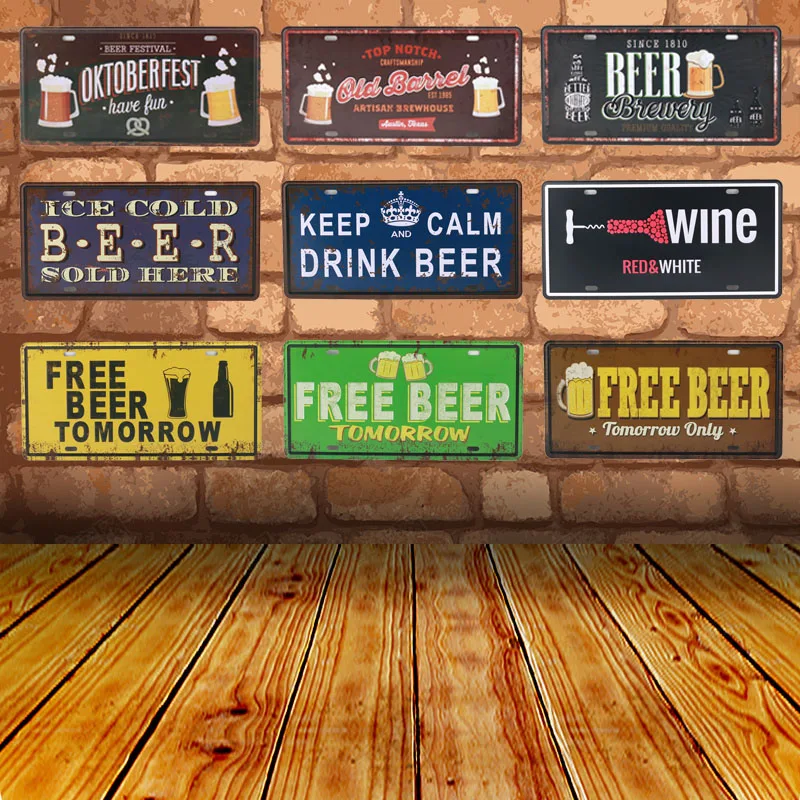 

Beer Group Plate Metal Plate Car Number Tin Sign Pub Cafe Home Decor Metal Bar Signs Garage Decor Painting Plaque Man Cave C16