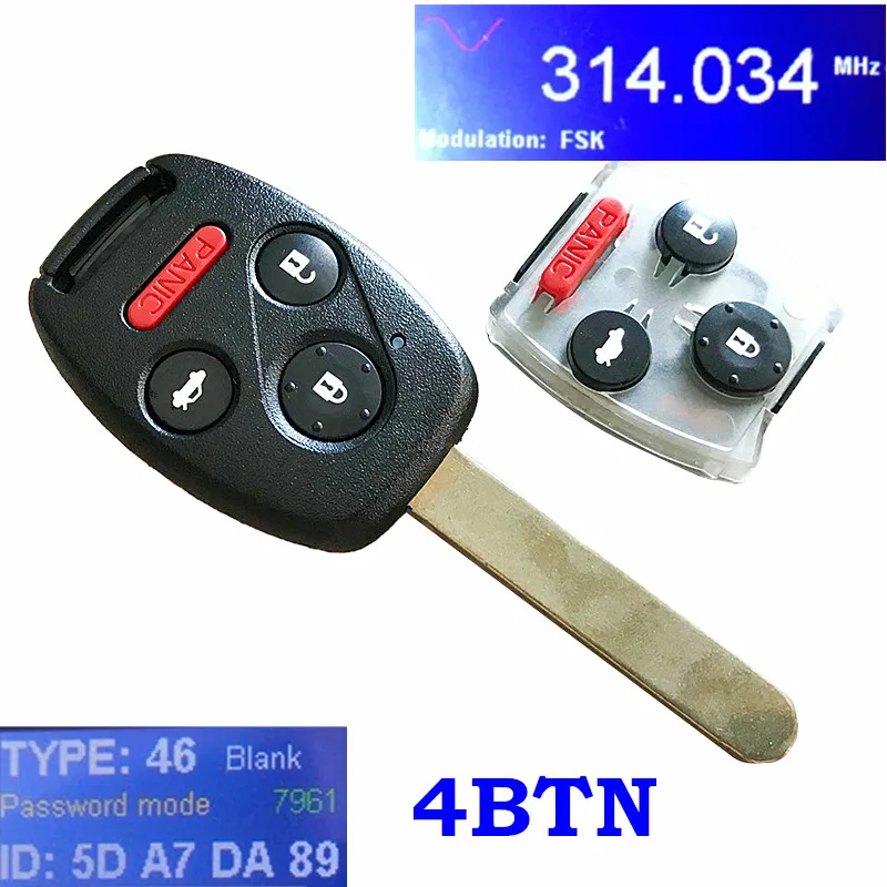 RMLKS Car Remote Key Fob Control For N5F-S0084-A 313MHz 313.8MHz With ID46 PCF7961 Chip 2006-2011 HON66 Blade | Автомобили и