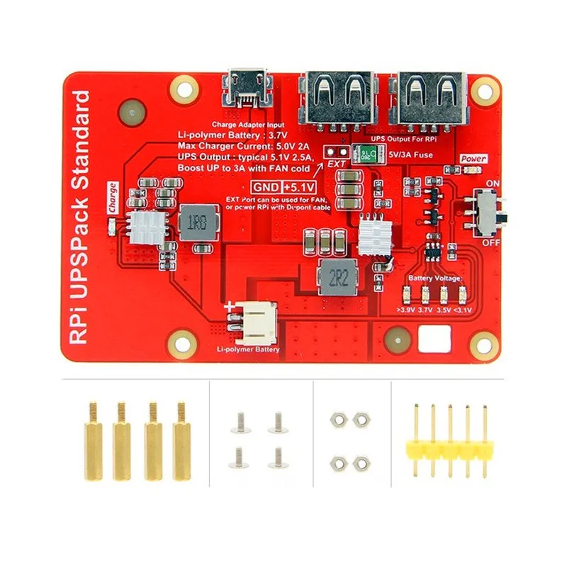 

Elecrow High Quality Charger Board Battery Expansion Board Raspberry Pi UPS Lithium Battery Board for Raspberry Pi 3B+/3B