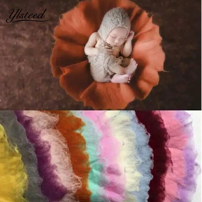 

60cm*60cm New Hot Newborn Photography Props Round Wool Filler Baby Blanket Photographic Studio Background Accessories