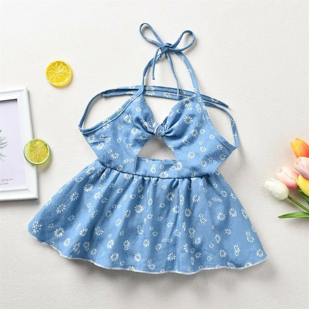 

Cute Baby Girl Sling Bodysuit Skirt