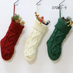 Вязаные рождественские запасы украшения высокого качества вязание Рождественский носок Подарочная сумка камин рождественские украшения