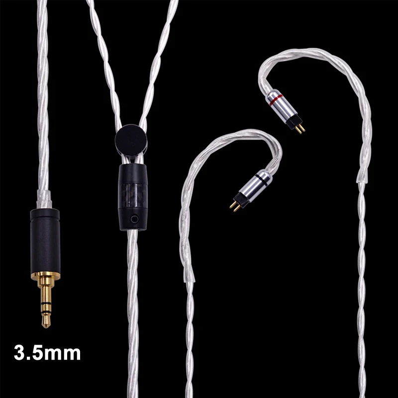 

Top NICEHCK 0.78mm 2Pin Connector Earphone Cable 44mm/3.5mm/2.5mm Balanced 4-Share Pure Silver Cable Use For NICEHCK HK6