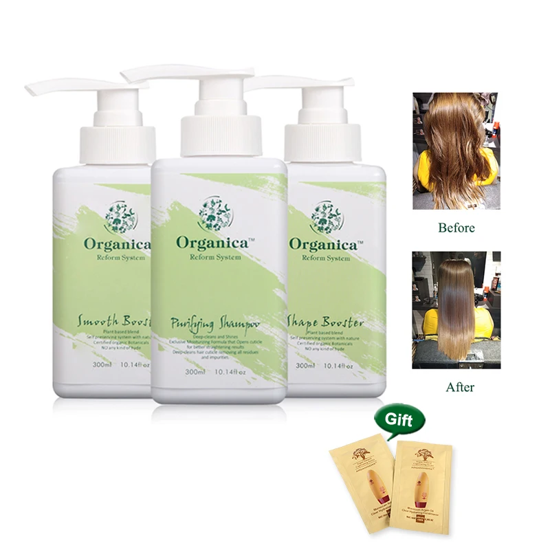 100% натуральные ботанические наборы 300 мл очищающий шампунь + кератин гладкий
