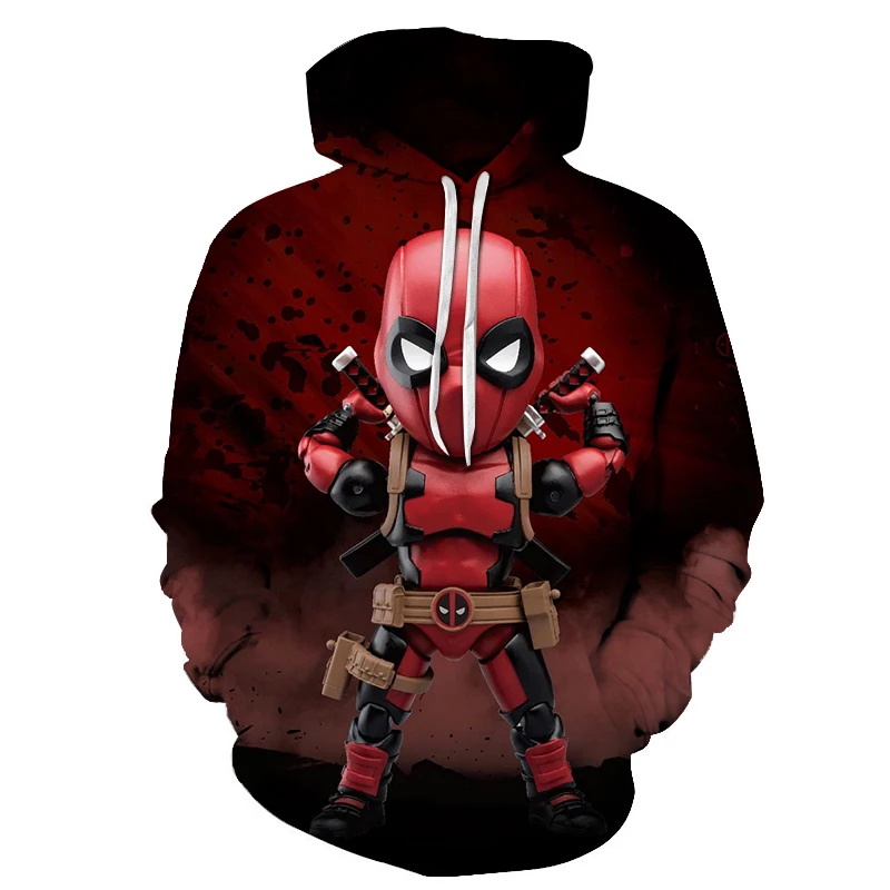  New Marvel Deadpool Sweatshirt Fashion Funny Men Women Long Sleeve Streetwear Hoodie DC Comics 3D P