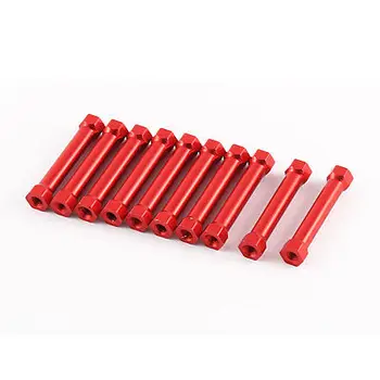 

10pcs M3 x 32 6Dia Female Thread Hexagonal Aluminum Post for Quadcopter Red