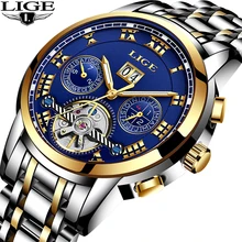 reloj hombre Men's Watch Automatic mechanical watchs sport fashion business waterproof military male clock LIGE top luxury brand