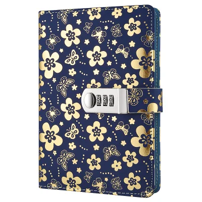 А5 дневник записная книжка с замком кодом паролей канцелярские товары 100 листов бумажные бизнес принадлежности Творческие тенденции подарок - Цвет: Golden