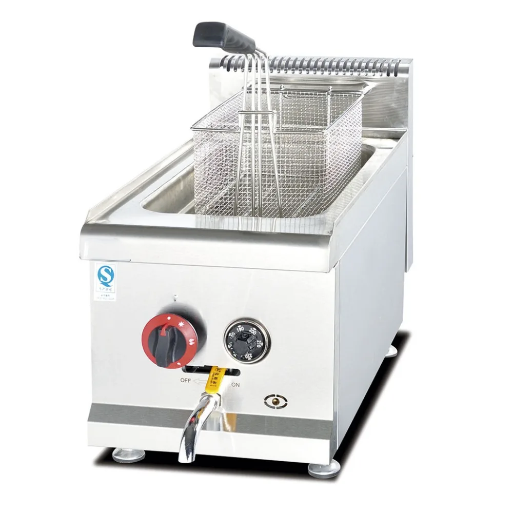 Gf71a 14l/tank Kfc Potato Gas Fryer Vertical Gas Temperature