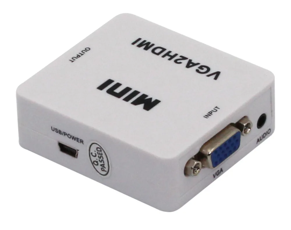 10pcs VGA to HDMI Converter With Audio VGA2HDMI 1080P Adapter Connector For Projector PC Laptop to HDTV with HDMI2VGA Converter 10pcs VGA to HDMI Converter With Audio VGA2HDMI 1080P Adapter Connector For Projector PC Laptop to HDTV with HDMI2VGA Converter