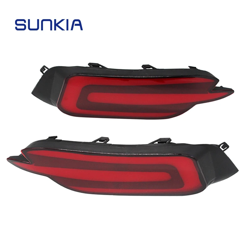 

2Pcs/Pair SUNKIA 12V Driving Light Car Styling for Honda Civic 10th 2016 2017 LED Bumper Brake Lights Rear Fog Light