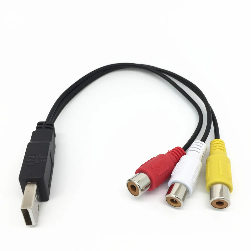 USB мужчина к 3 Rca RGB Женский видео AV A/V Конвертер кабель HD tv|Кабели передачи данных| |