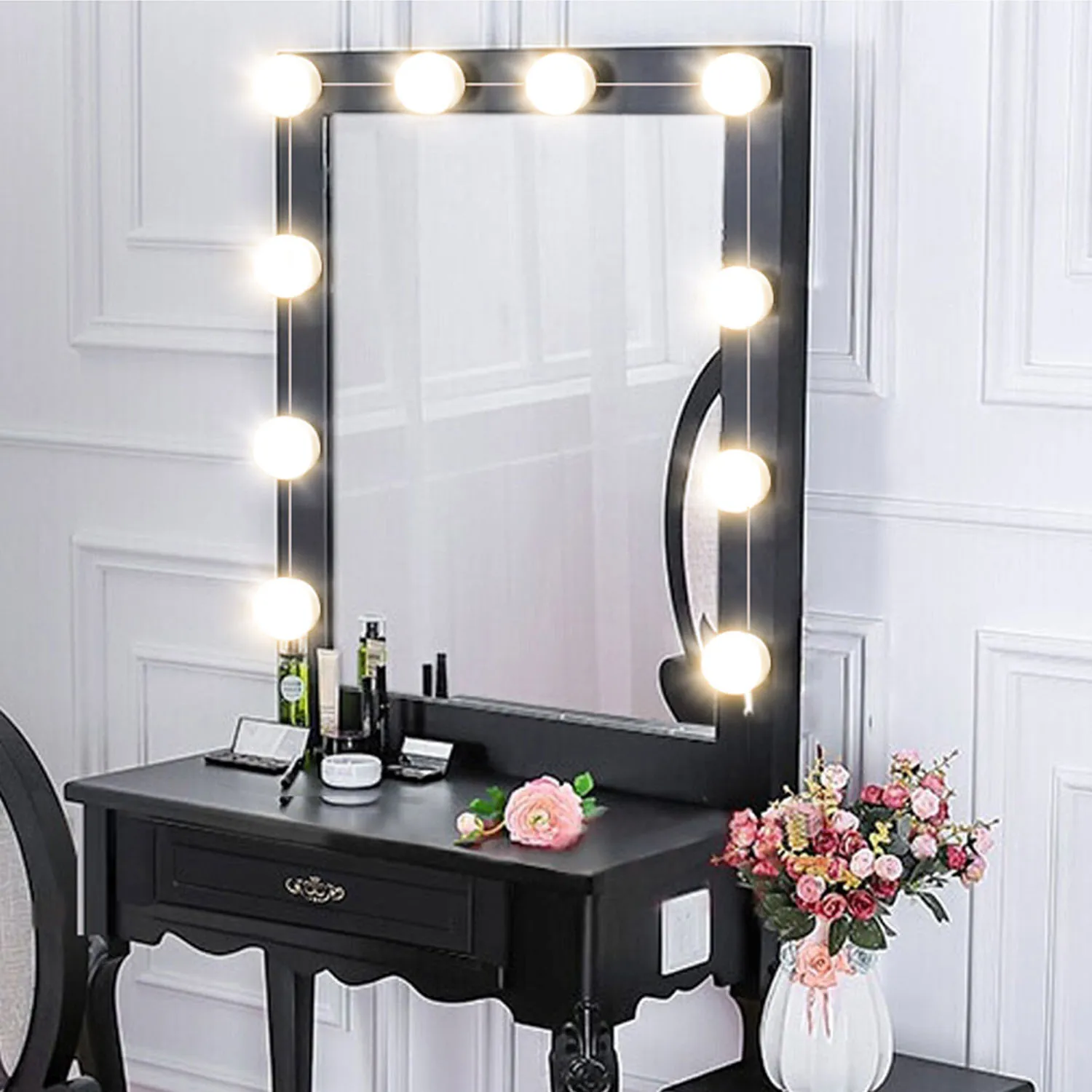 Makeup Mirror LED Lights 10 Hollywood Vanity Light Bulbs ...