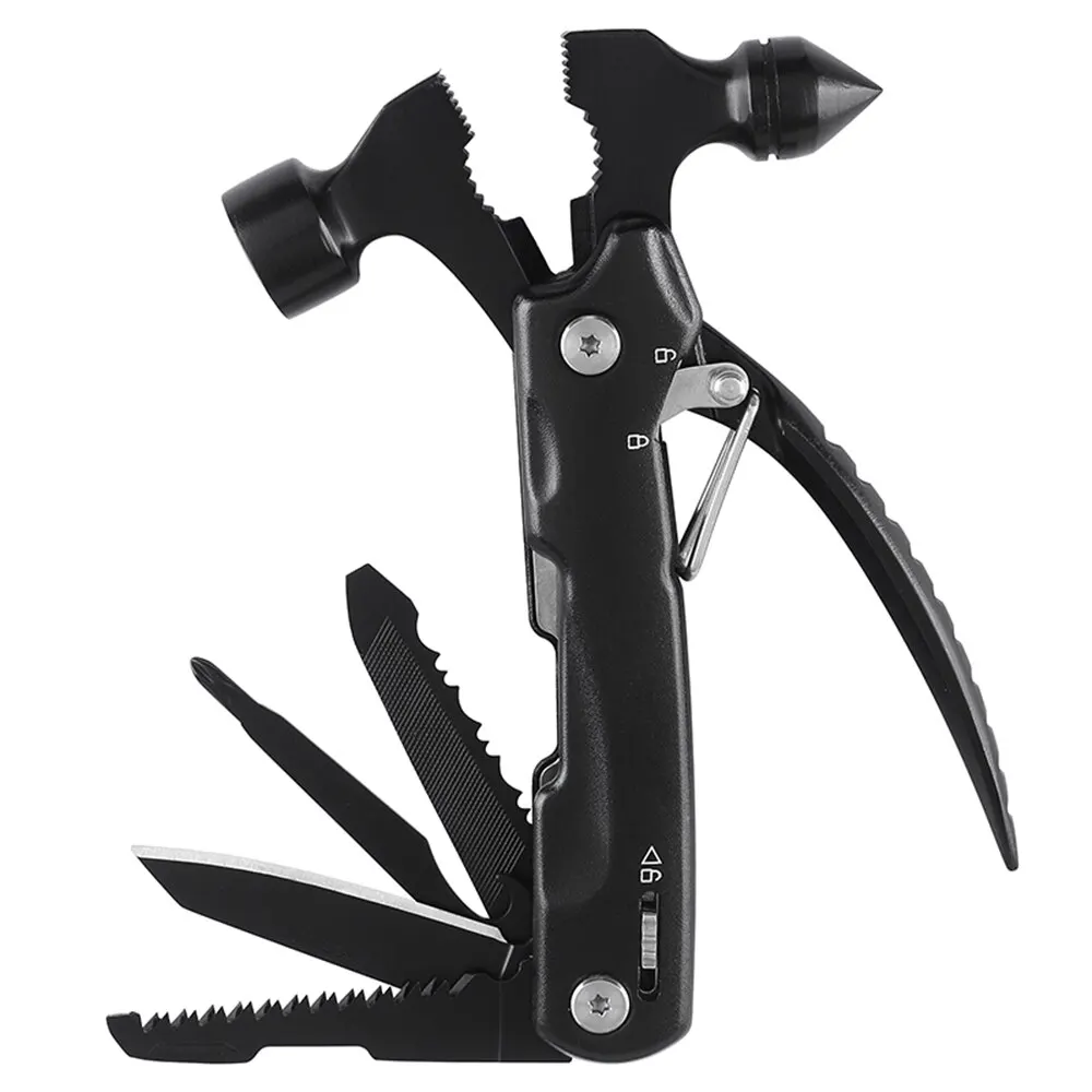 

New 5.5'' Multi-tool Hammer Multi-functional Claw Hammer Pliers Cutter Sawtooth Bottle Opener Screwdriver Scale Saw Hammer Tool