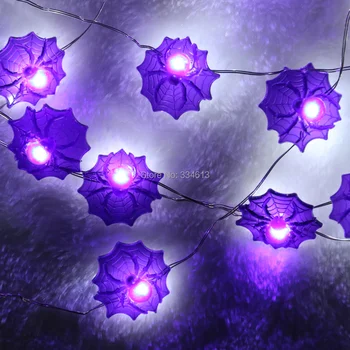 

Battery Powered 3M 40LEDs Spider Shaped Halloween LED String Lights, Waterproof Purple Fairy lights with Remote Control 7 Modes