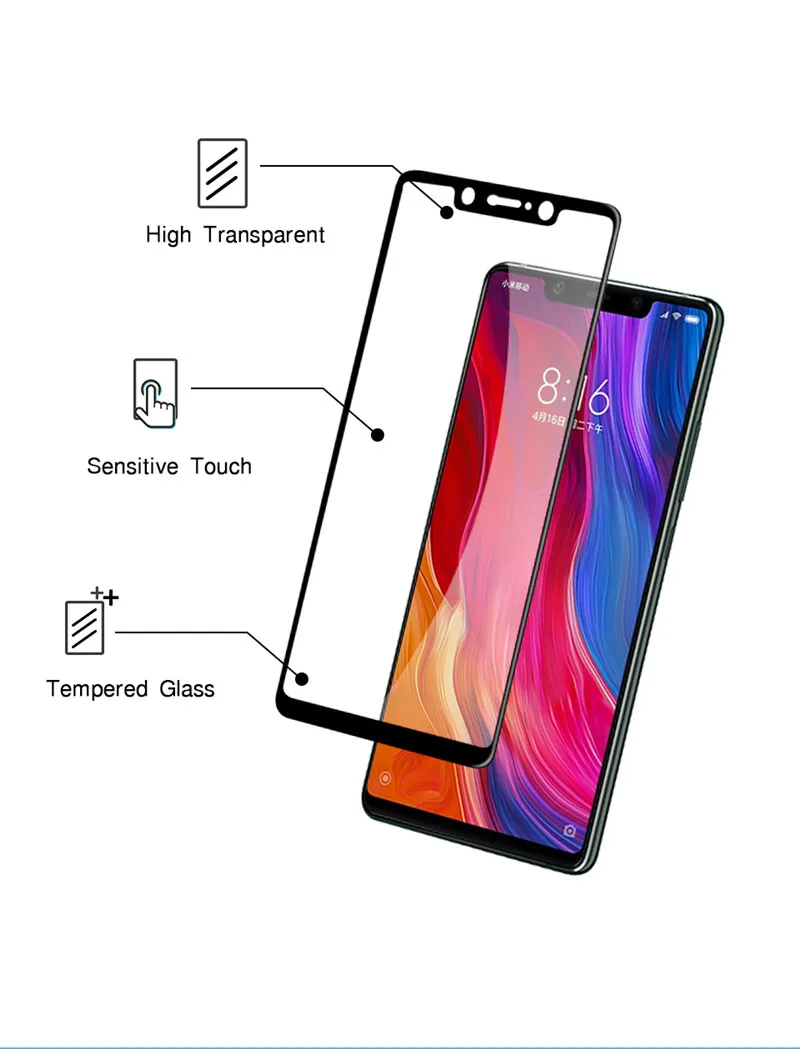 2.5D Xiaomi mi 8 стеклянная пленка 9 H Твердость Закаленное стекло для протектор экрана SE