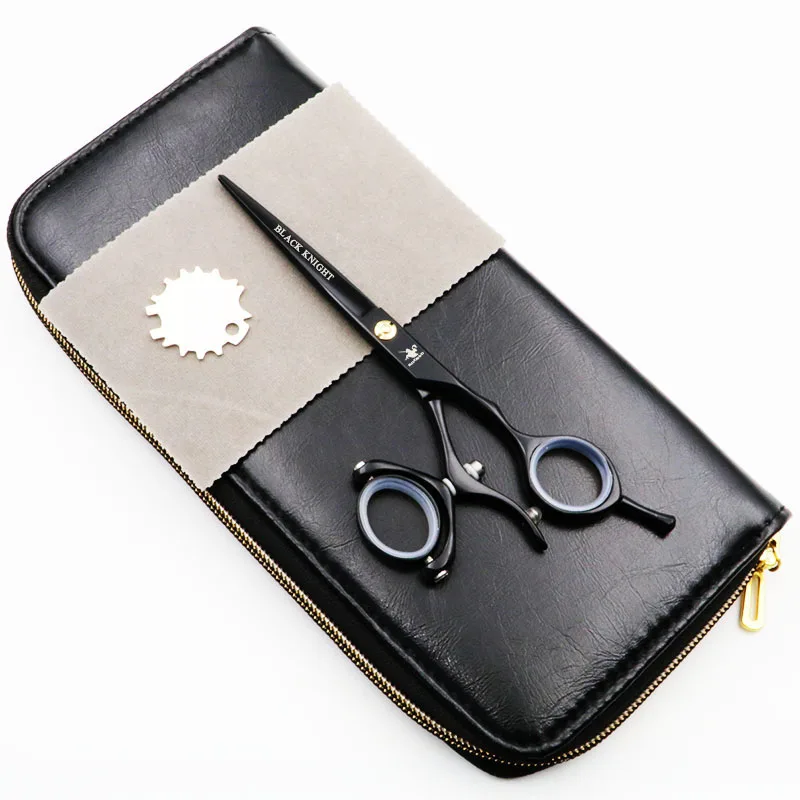 Tesoura de Corte + Tesoura de Desbaste Cavaleiro Preto Profissional Cabeleireiro Tesoura Anel Rotativo 6 Polegada 2 Peças Conjunto 9 Cheap Tesouras de cabelo