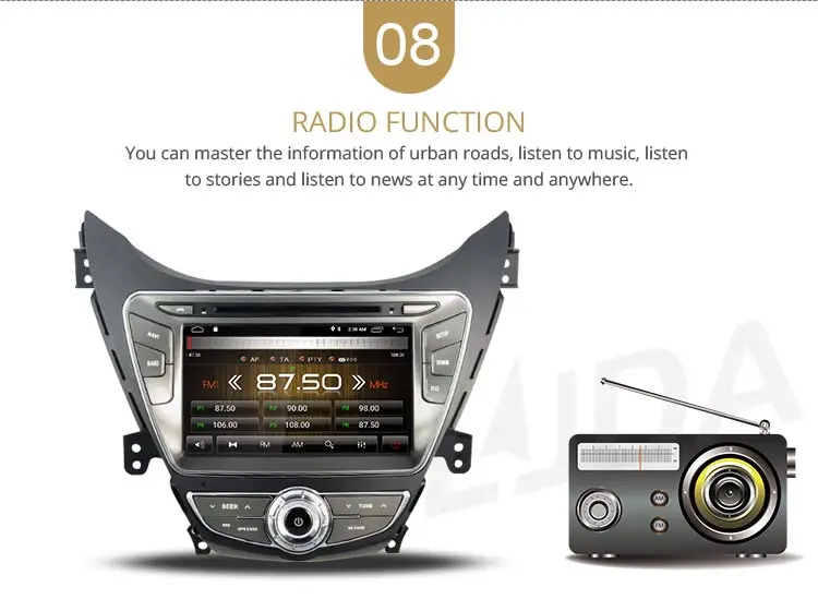 Sale LJDA Android 9.1 Car dvd player for Hyundai Elantra/Avante/I35 2011 2012 2013 2 Din Car Radio gps navigation stereo multimedia 10