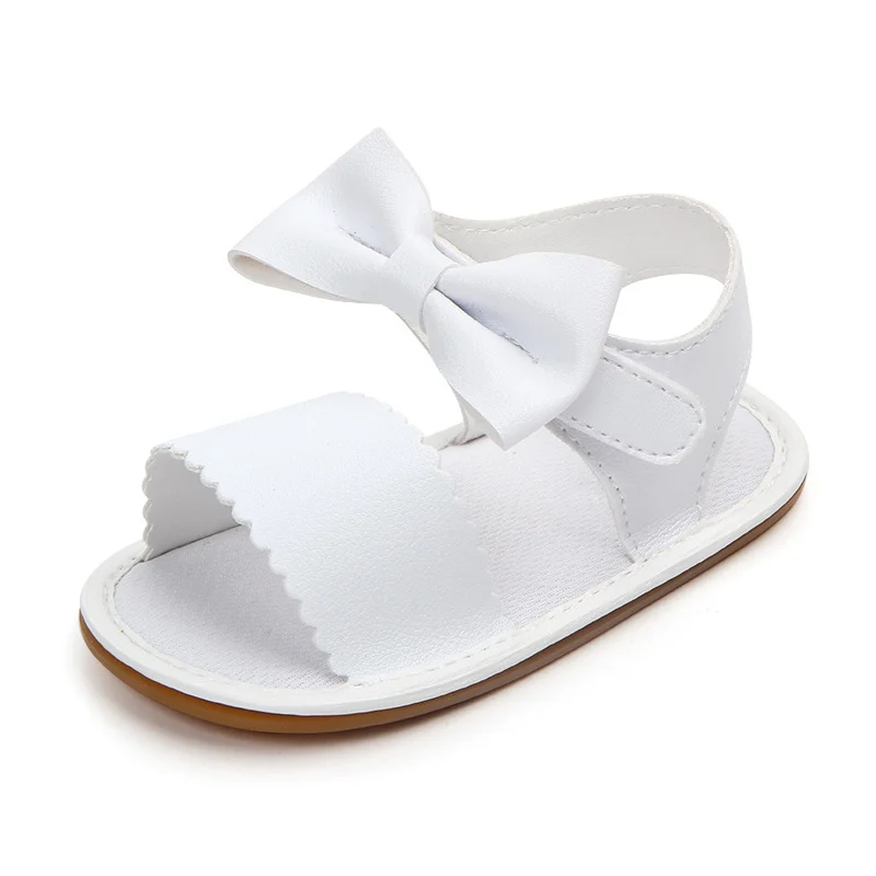Cute Baby Girls Sandals Newborn Toddler Girl Bow Tie Sandals Summer Baby Shoes Casual Fashion Girls PU