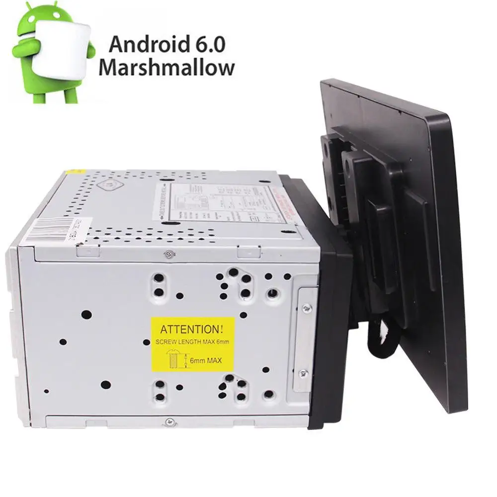Best 4 CORE Android 6.0 10.1" Car Radio Detachable Stereo GPS Wifi 4G BT OBD2 2GB RAM 3