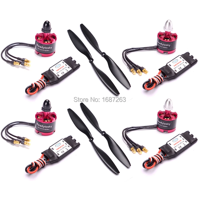 2212 920KV CW CCW бесщеточный двигатель 2-3S+ 30A Simonk ESC w/5 V 2A BEC+ 1045 Prop для мультикоптера F450 F550 S550