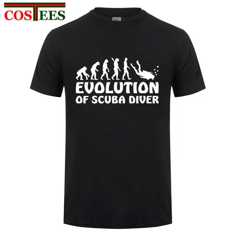 Забавные EVOLUTION OF SCUBA DIVER нырять флаг погружения комиксов комплект из черной кофты
