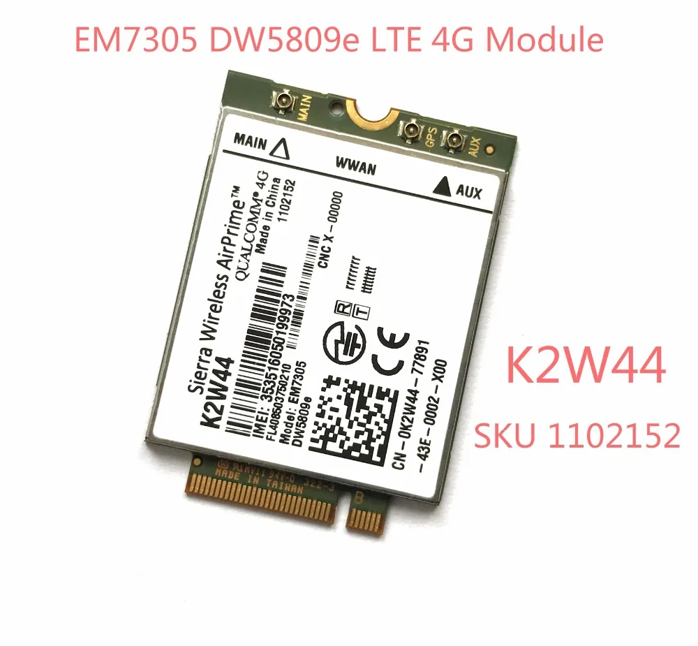 DW5809e K2W44 EM7305 M.2 4G 100M LTE WWAN карта модуль для E7450 E7250/7250 E5550/5550 E5450/5450