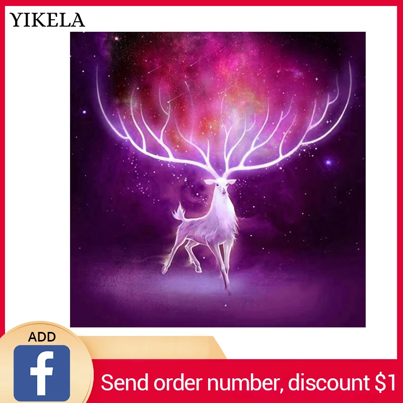 

YIKELA 5D DIY Full Square Diamond Painting Fantasy Moose Diamond Embroidery Cross Stitch Rhinestone Mosaic Home Decor Gift
