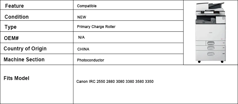 1* Вал первичного заряда IRC2550 IRC2880 IRC3080 IRC3380 pcr для Canon IRC 2550 2880 3080 3380 3580 3350 NPG35-PCR