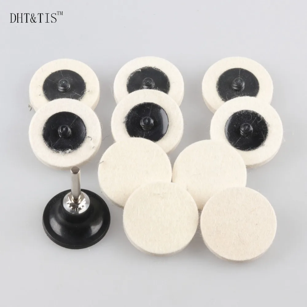 Диск шерстяной DHT & TIS 10 шт. + 1 держатель 2 дюйма|polishing buffing|disc polishingfelt disc |