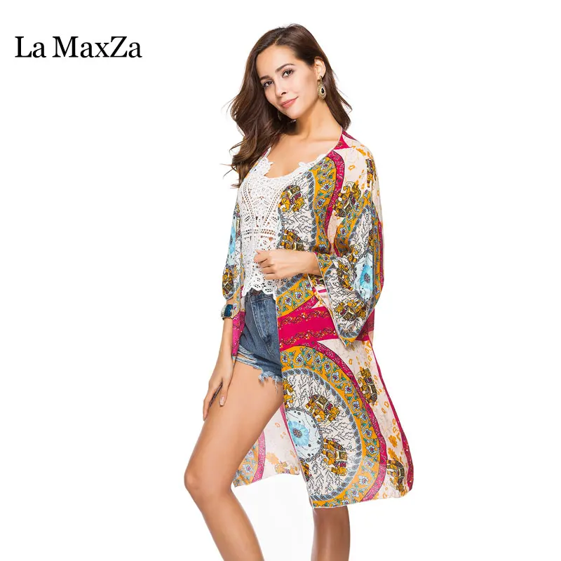 La MaxZa 2018 Casual Loose Long Cardigan Ladies Blouses