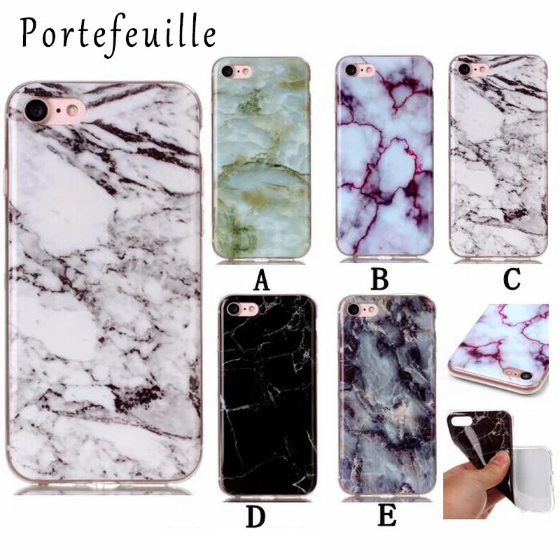 Portefeuille Marble Pattern Purple Soft Flexible TPU Slim Fit Protective Cover Case for Iphone 6 S 6s Mobile Phone Accessories (2)