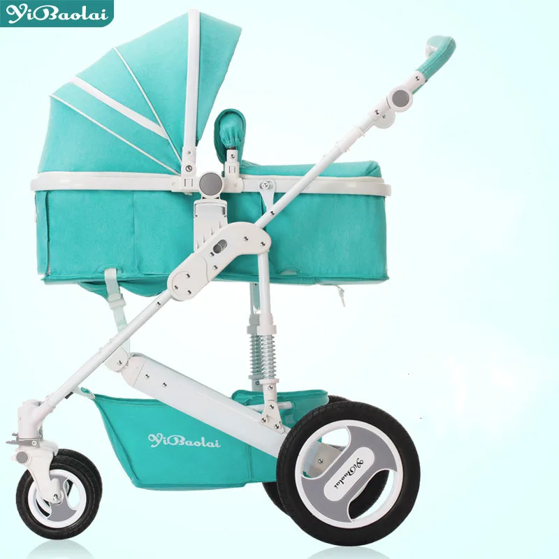 

YIBAOLAI high landscape ultra-light portable baby stroller luxury folding baby carriage 4 wheels shockproof newborn cart pram