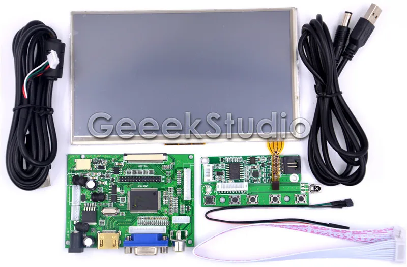 Raspberry Pi 4 B все модели 7 дюймов 1024*600 TFT lcd резистивный дисплей монитор сенсорный экран с платой драйвера HDMI VGA 2AV