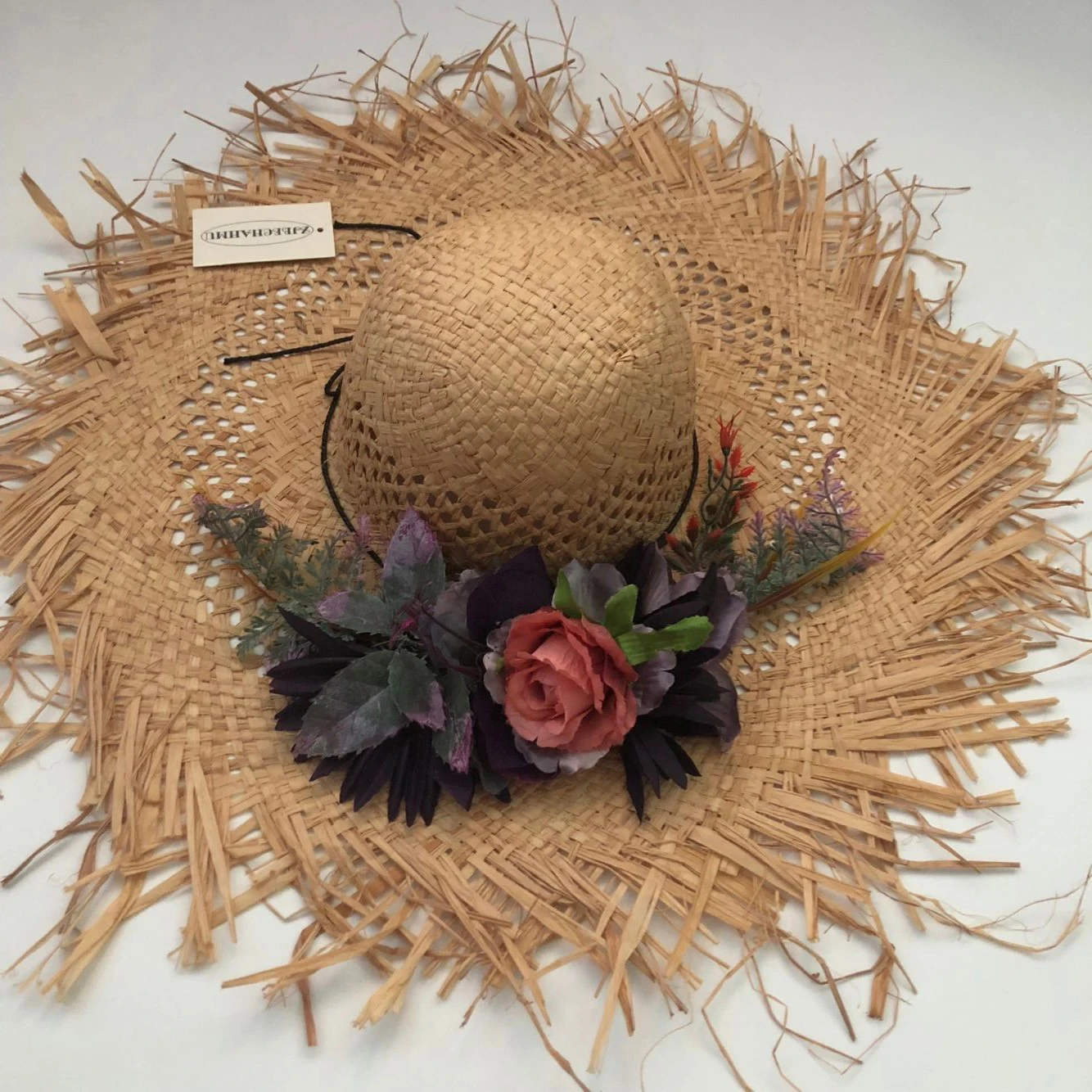 

ZJBECHAHMU Casual Solid Floral Vintage Straw Sun Hats For Women Girl Summer Cap Shade beach outdoor holiday folding hat 2019 New