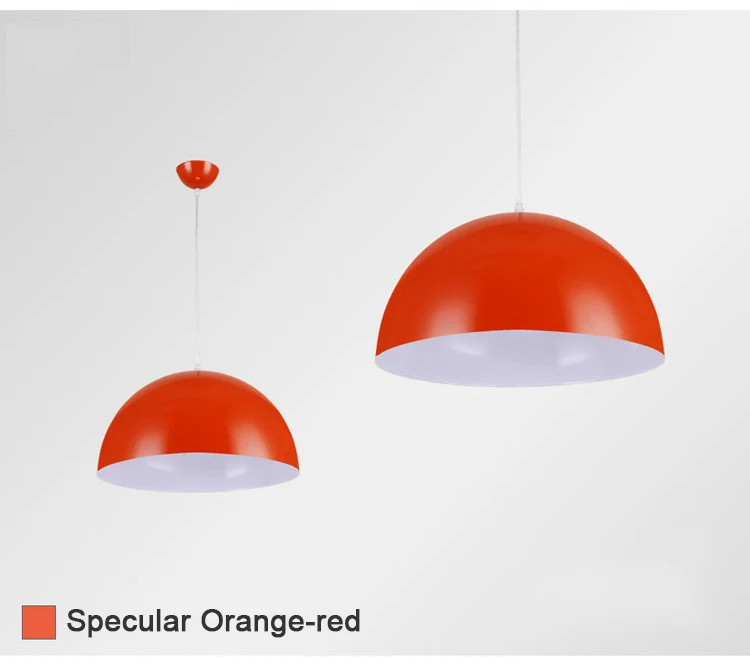 Простой и красивый полусферический металлический подвесной светильник лучшая цена. Современная Подвесная лампа для дома Бар Магазин Осветительная техника - Цвет корпуса: Specular  Orange Red