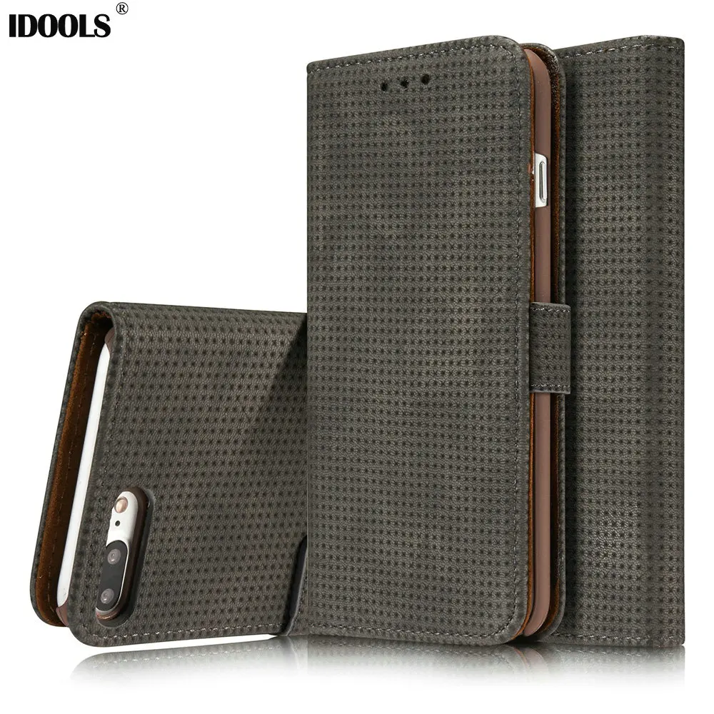 

for iPhone 7 Case Leather Dirt Resistant Flip Mobile Phone Cover Wallet Cases for iPhone 7 Plus Bags With Stand Card Capa IDOOLS